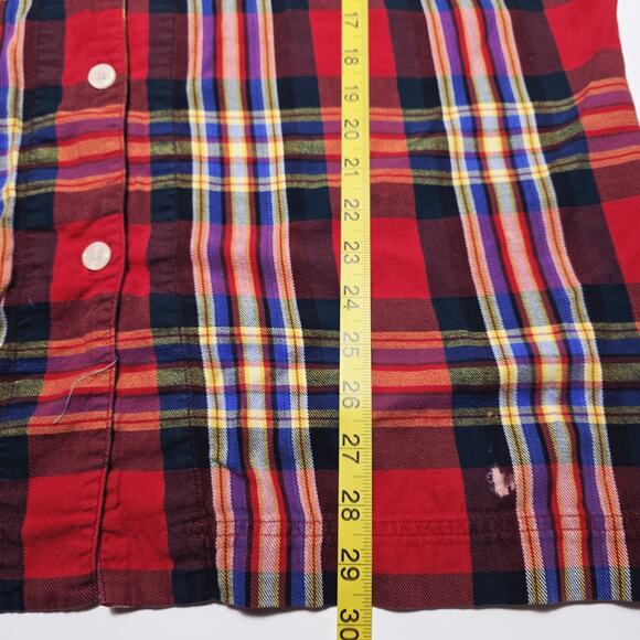 The Disney Store Sleep Wear Top Women’s L/XL Red Buttons Plaid Mickey Mouse VTG - Picture 8 of 8
